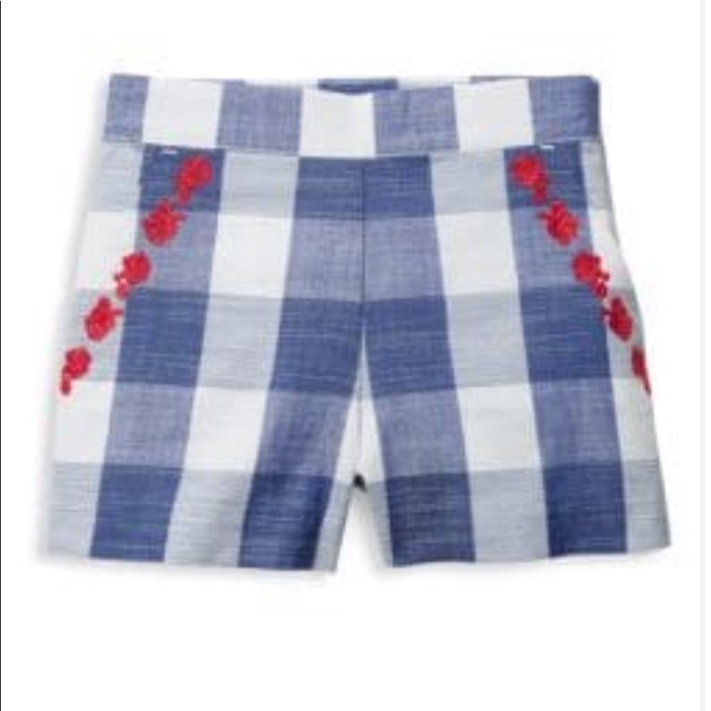 Janie and Jack Blue and White Plaid Shorts